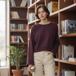 Joe's Jeans Burgundy Crew Neck Sweater